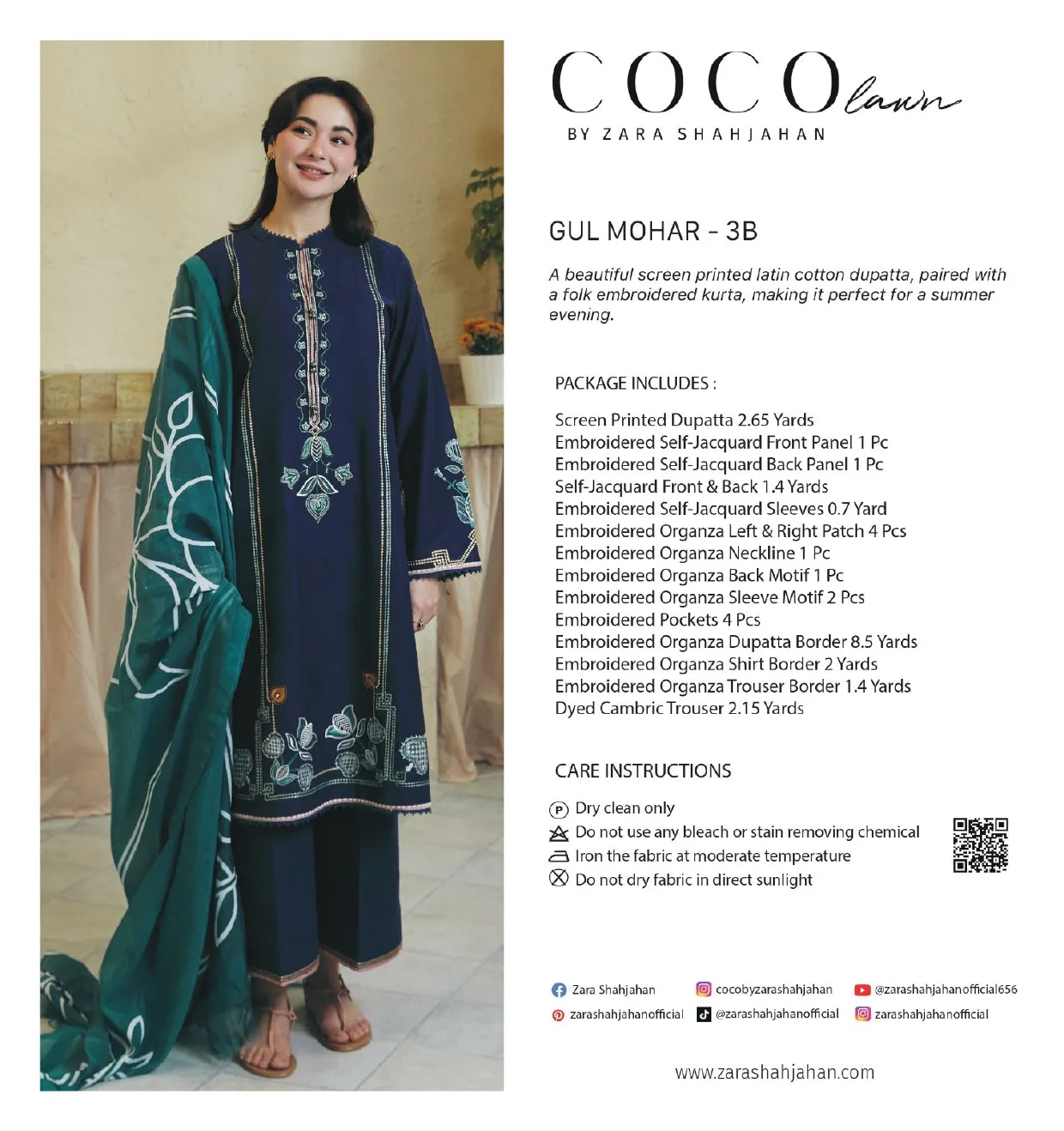 03B -GUL MOHAR -  COCO LAWN UNSTITCHED 24