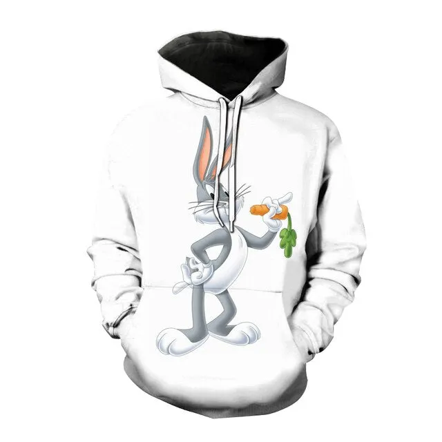 2021 Hoodies Bugs 3D Print Catoon Anime Sweatshirt Men Women Fashion Hoodie Harajuku Kids Boy Girl Streetwear Tops Coat Clothing