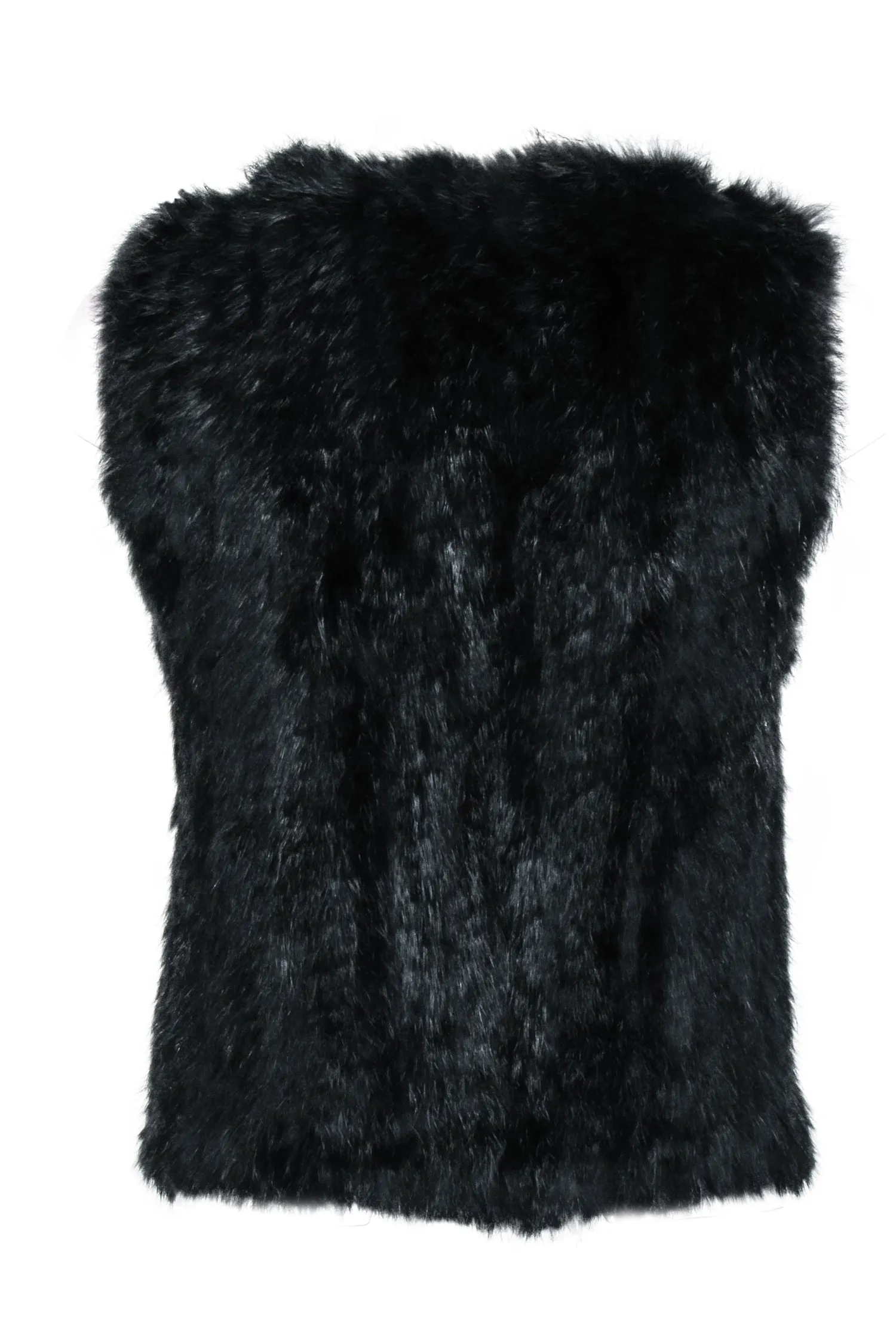 525 America - Black Fox Fur Vest Sz S