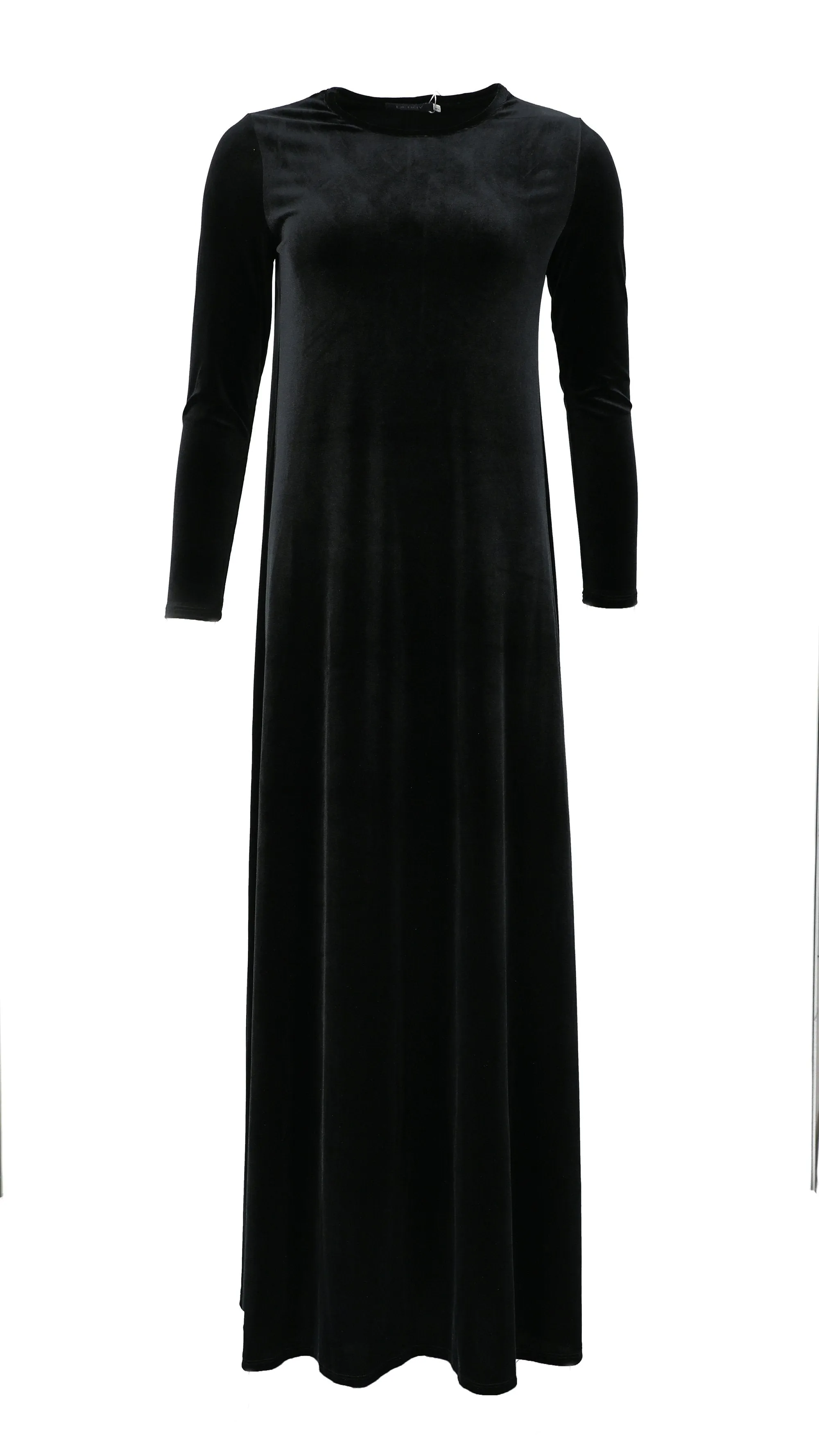 A-line Maxi Velvet Dress / Black