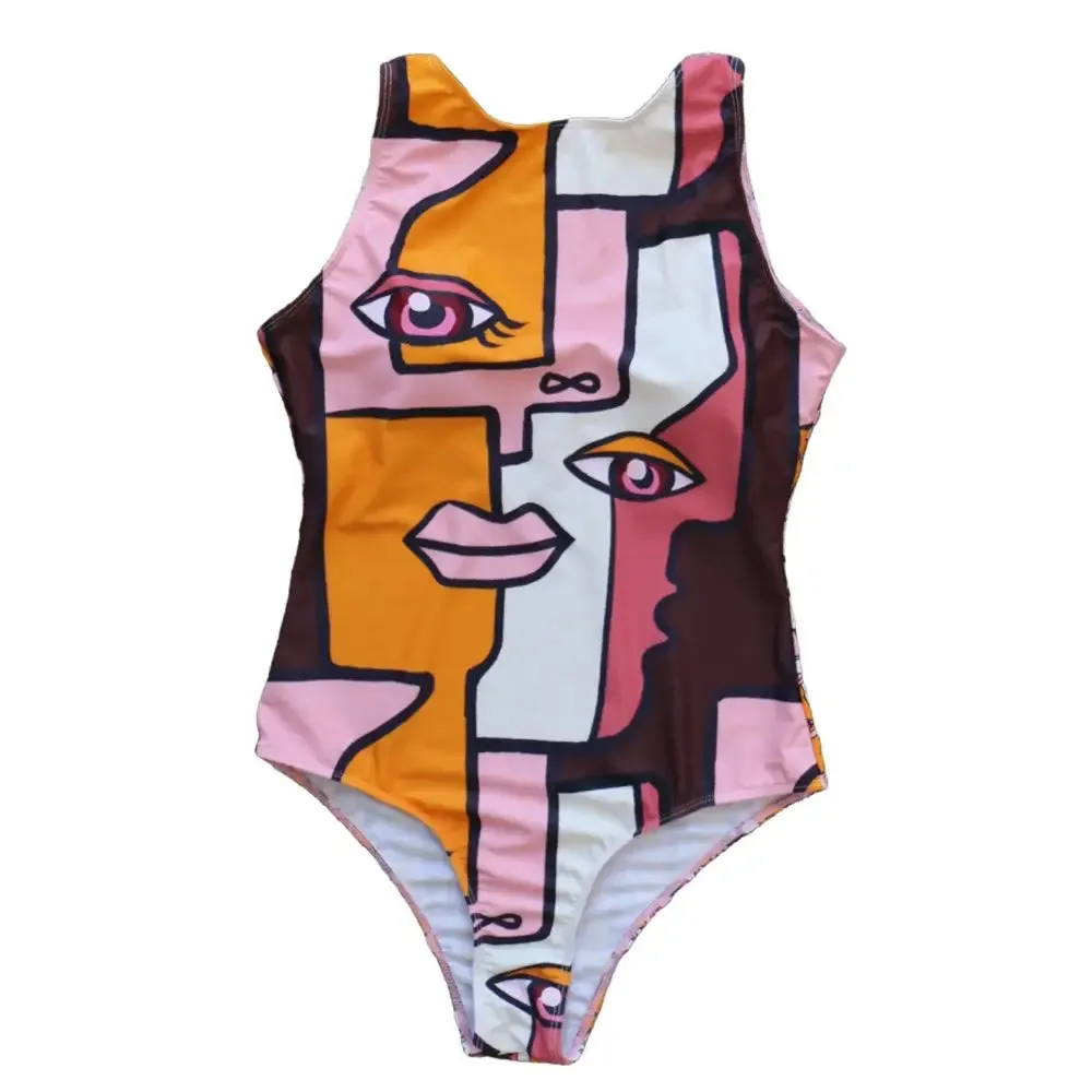 Abstract Colorful Graffiti One-Piece Swimsuit