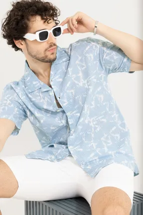 Abstract Triangle Blue Shirt