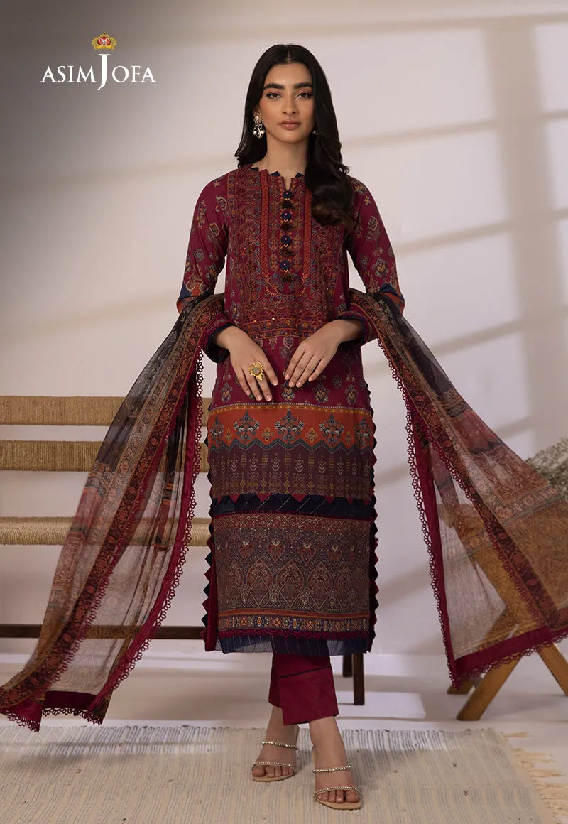 AJBP-16 Designers Stitched EMBROIDERED CAMBRIC 3 PCS