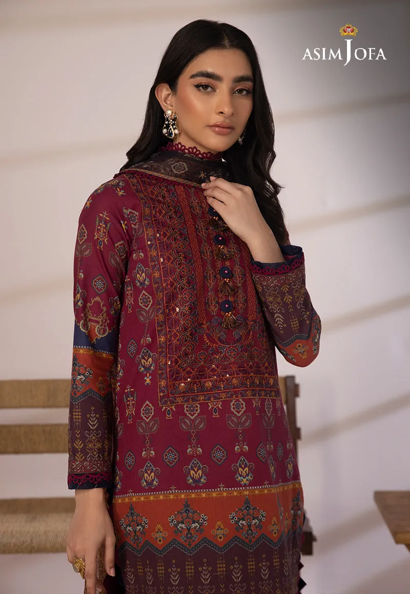 AJBP-16 Designers Stitched EMBROIDERED CAMBRIC 3 PCS