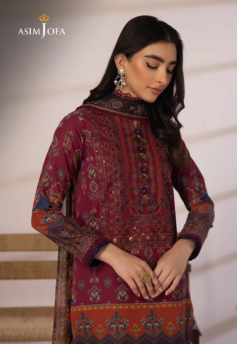 AJBP-16 Designers Stitched EMBROIDERED CAMBRIC 3 PCS