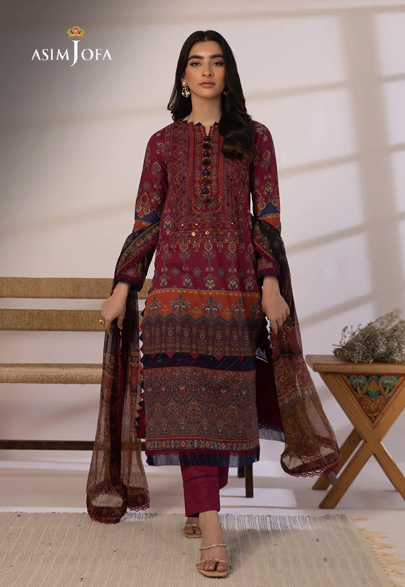 AJBP-16 Designers Stitched EMBROIDERED CAMBRIC 3 PCS