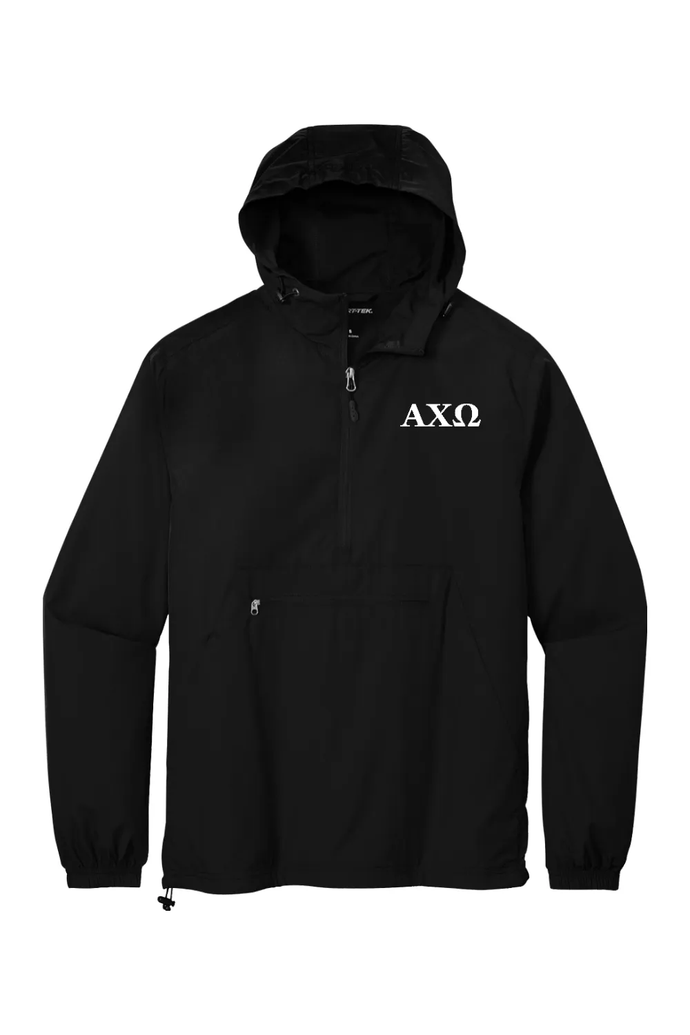 Alpha Chi Omega - Sport-Tek Packable Anorak - White Embroidered Letters