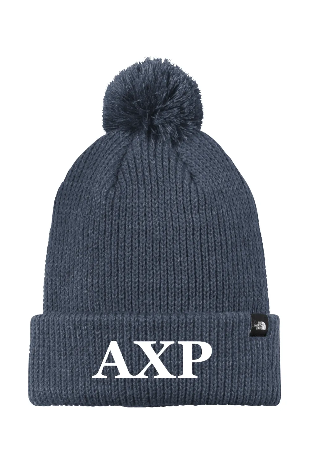 Alpha Chi Rho - North Face Pom Beanie - White Embroidered Letters