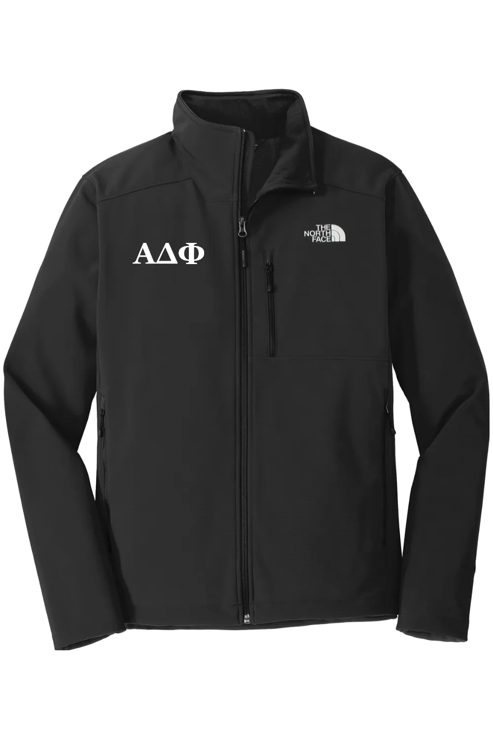 Alpha Delta Phi - North Face Apex Barrier Soft Shell Jacket - White Embroidered Letters