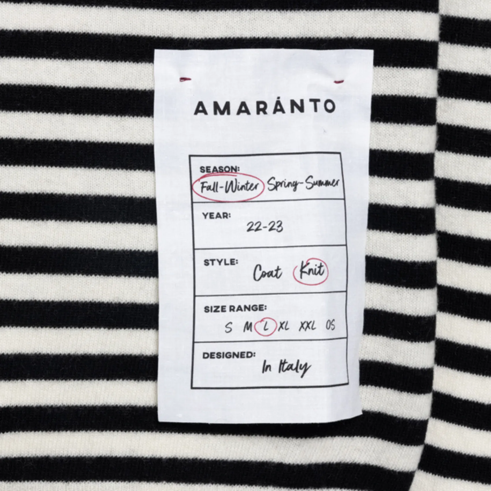 Amaranto Righe - Black/White