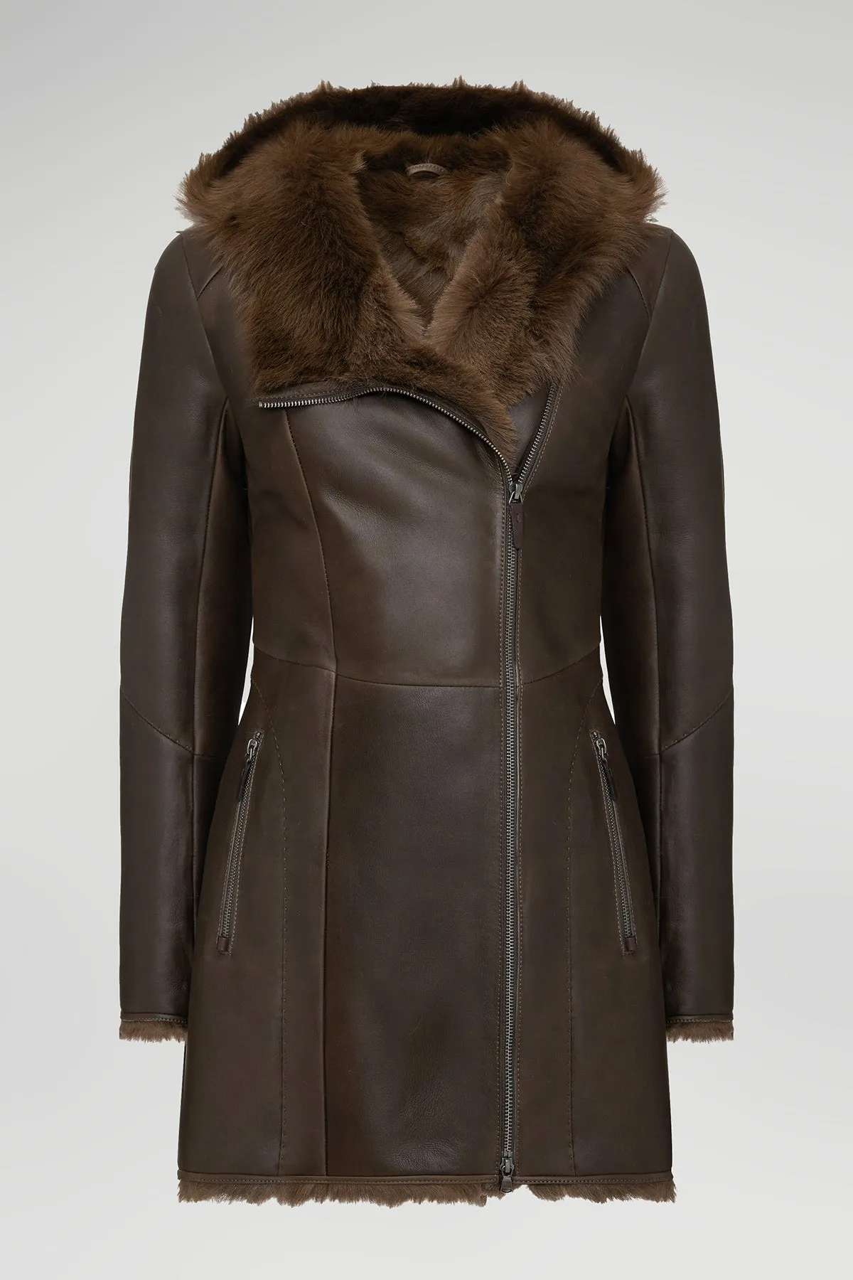 Amelie - Brown Tobacco Shearling Coat