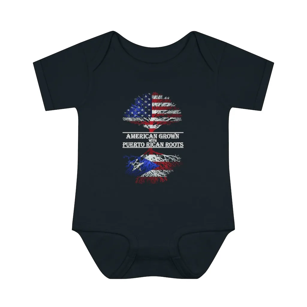 American Grown W/ Puerto Rican Roots Infant Baby Rib Bodysuit