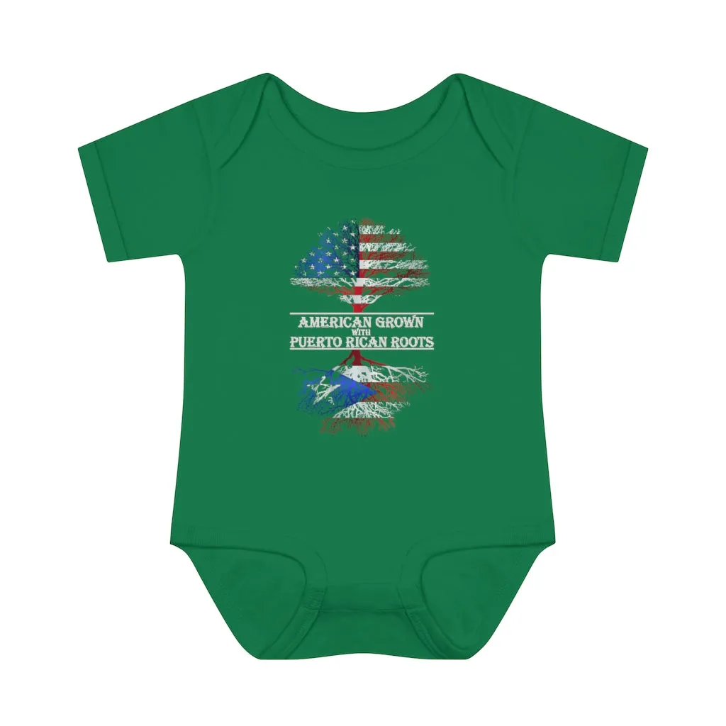 American Grown W/ Puerto Rican Roots Infant Baby Rib Bodysuit