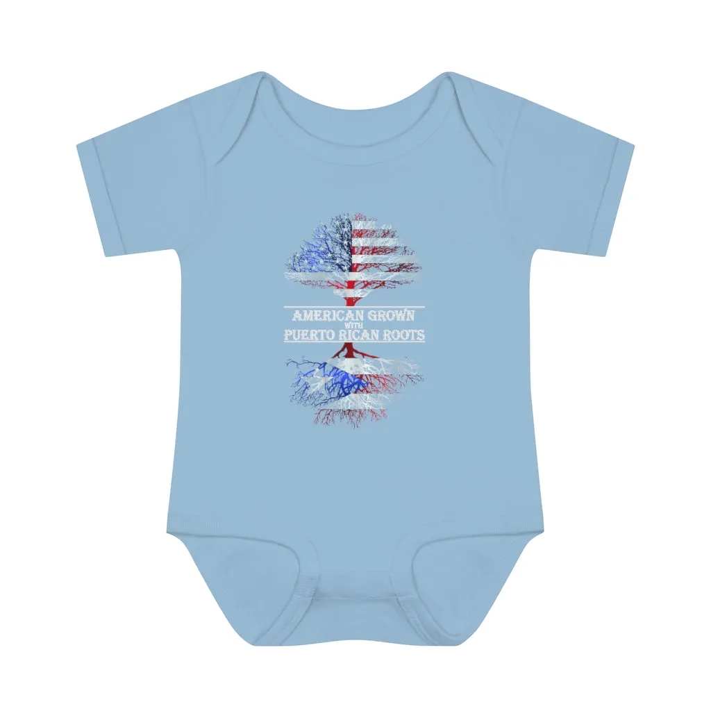 American Grown W/ Puerto Rican Roots Infant Baby Rib Bodysuit