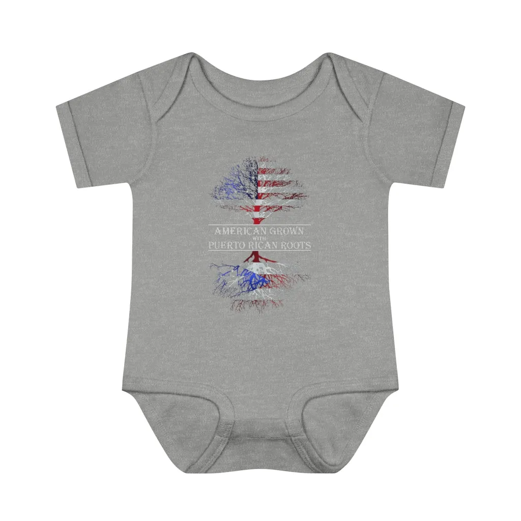 American Grown W/ Puerto Rican Roots Infant Baby Rib Bodysuit