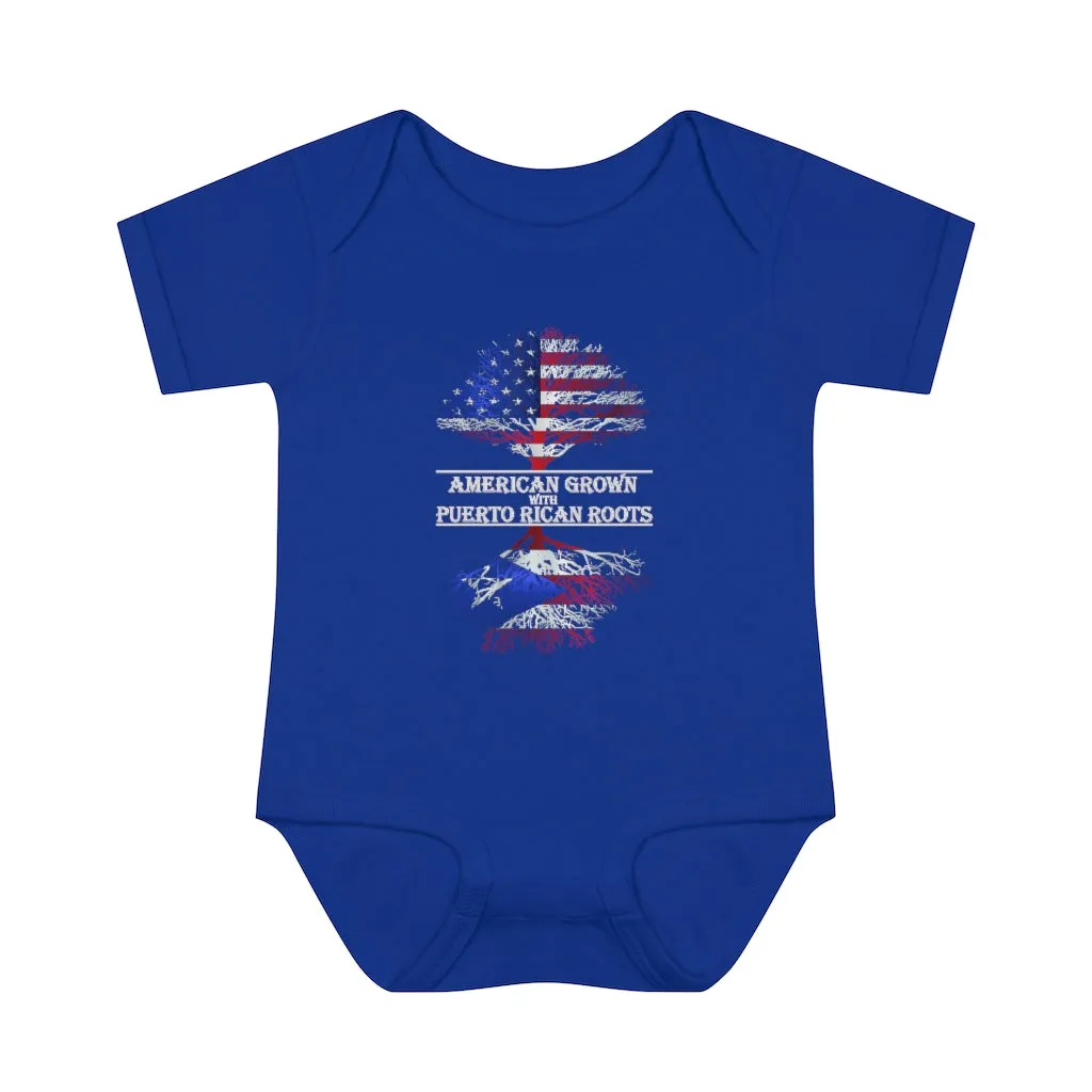 American Grown W/ Puerto Rican Roots Infant Baby Rib Bodysuit