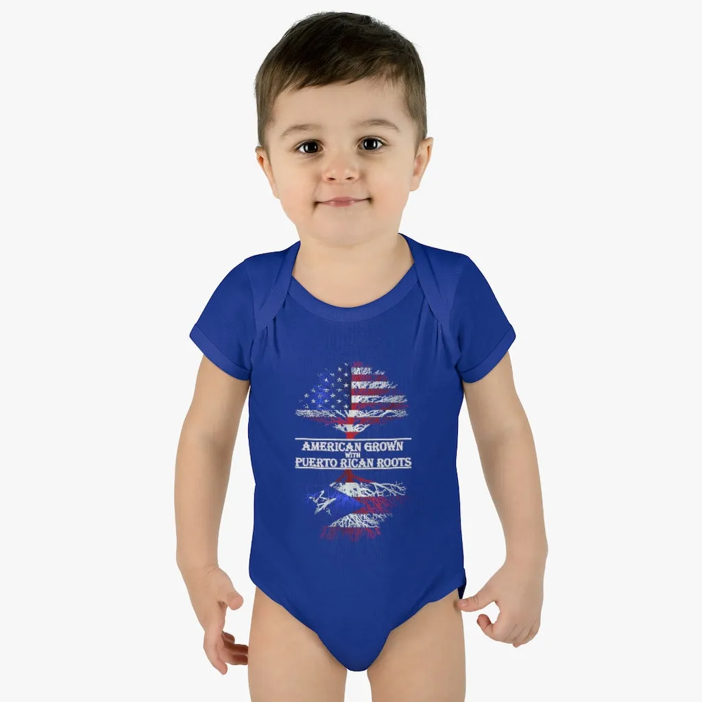 American Grown W/ Puerto Rican Roots Infant Baby Rib Bodysuit