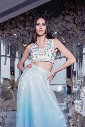 ANIKA 3D Recycled Sequin Lehenga Top