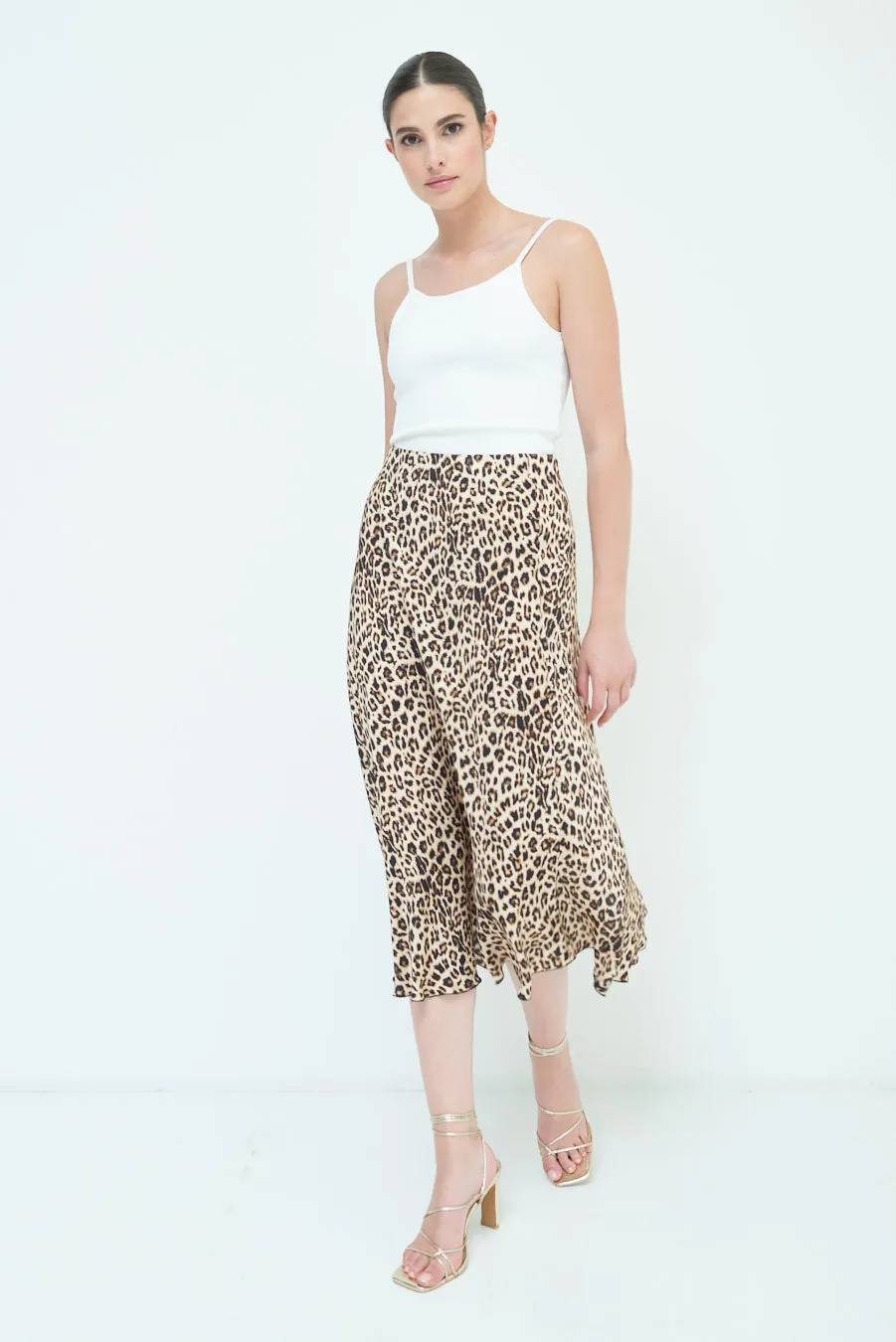 Animal print midi skirt wholesale