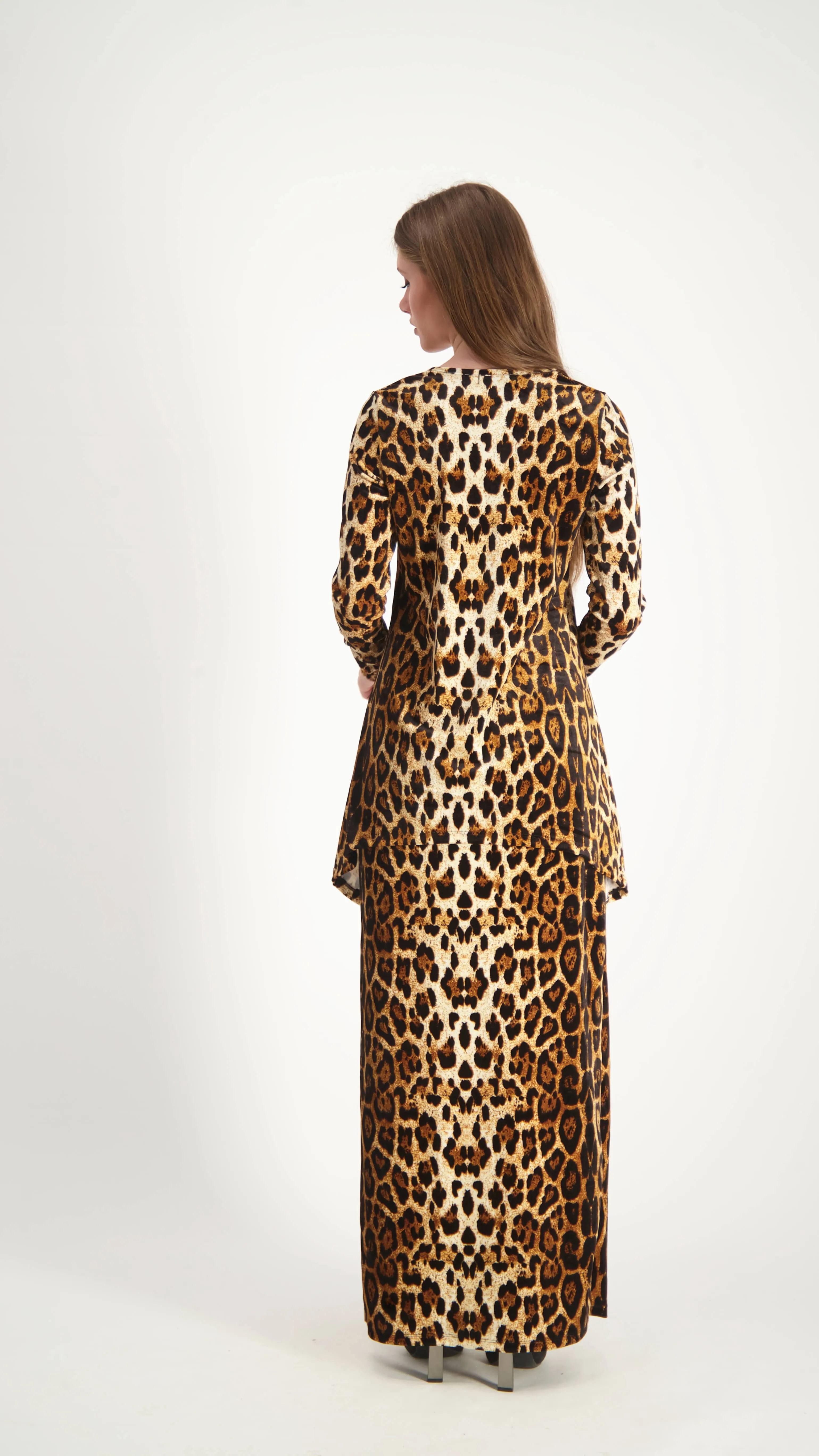 Asymmetric Velvet Set / Leopard