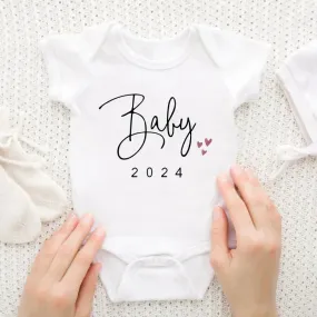 Baby Announcement 2024 Summer Boy Girl Rompers