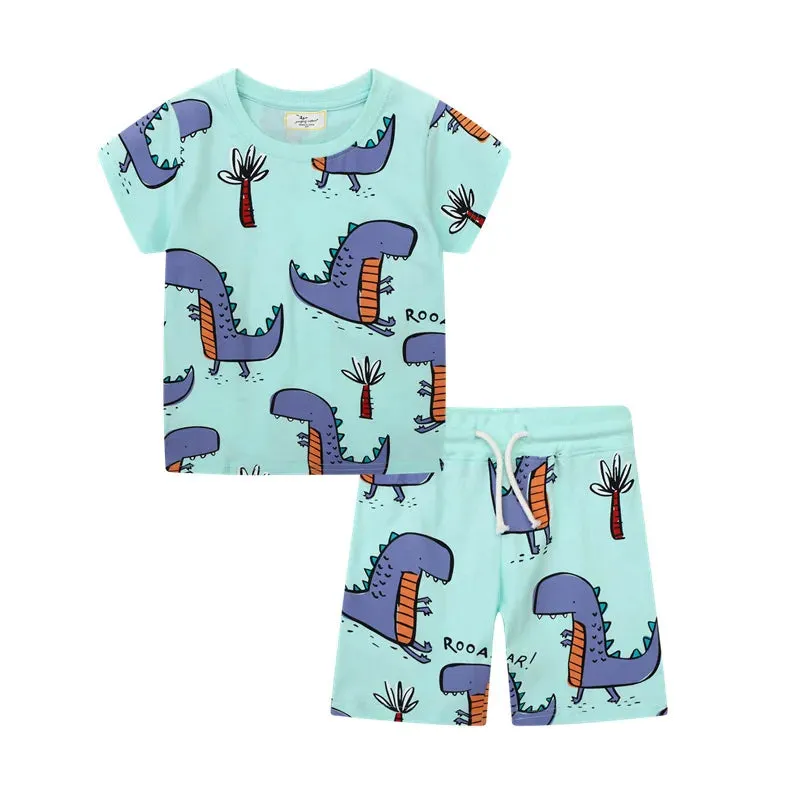 Baby Boy Summer 2024 Dinosaur Casual Clothing Sets