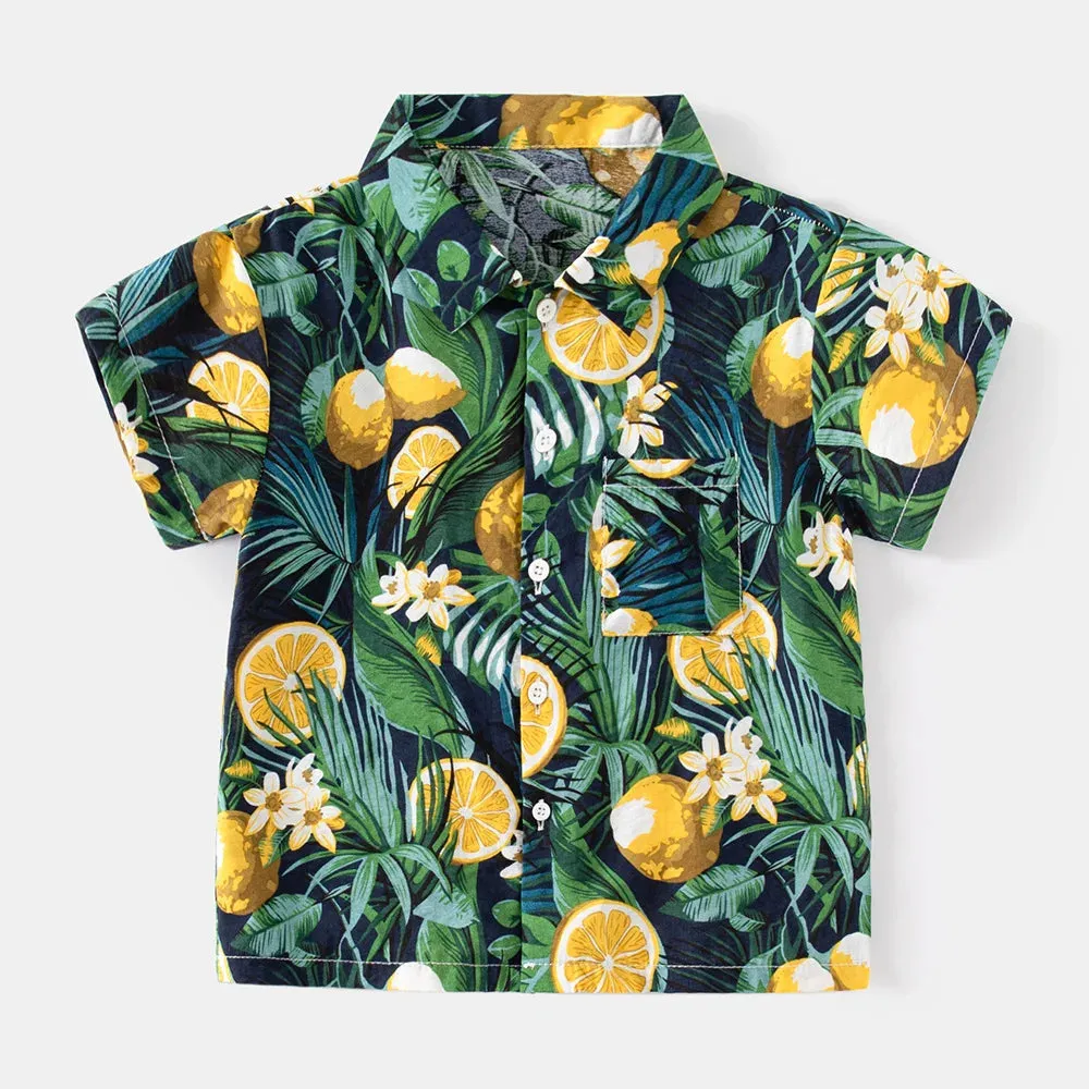 Baby Boys Summer Hawaiian Beach Birthday Party Shirts