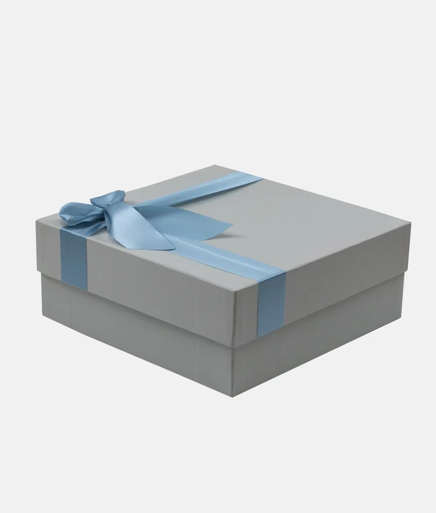 Baby Gift Box with Ribbon - Greyish Blue