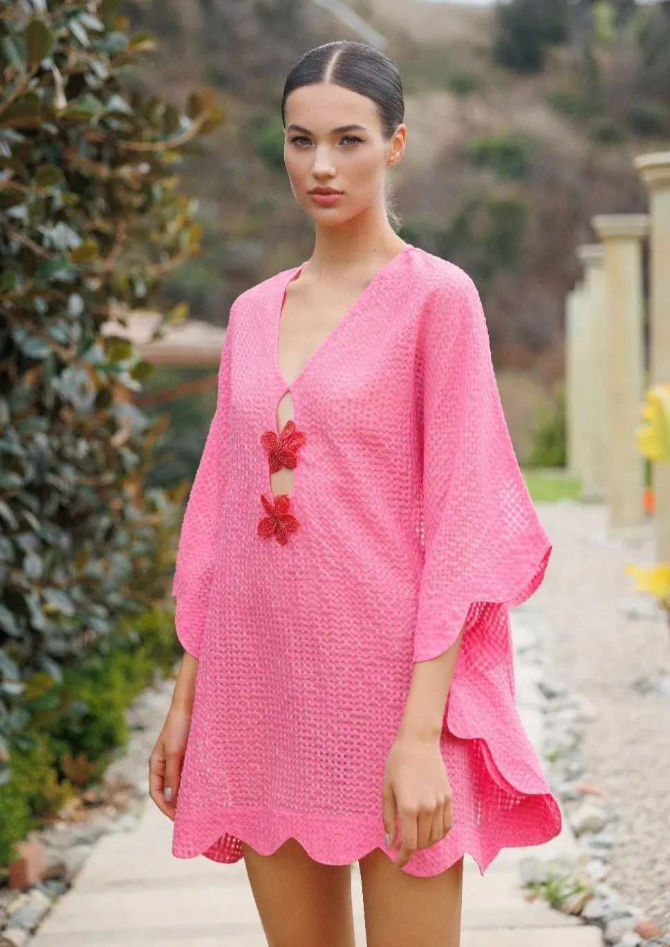 Beny Kaftan Gingham Pink