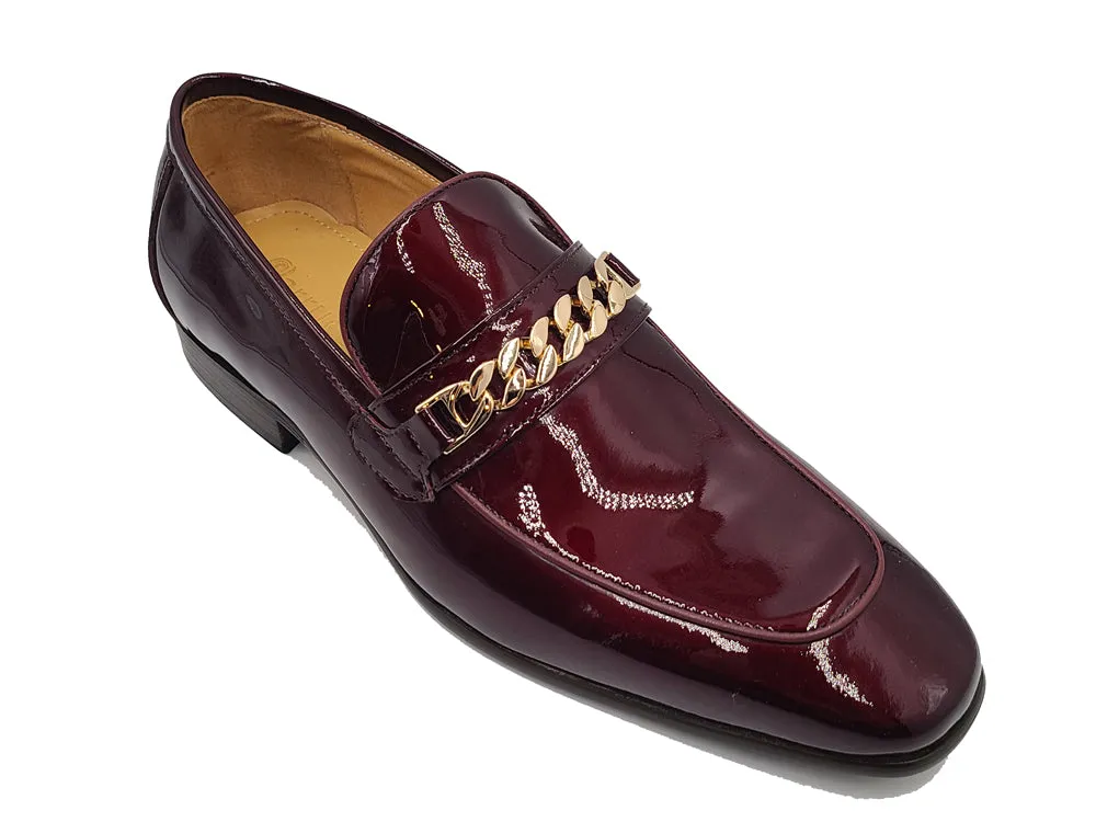 Beveled Squared Toe Patent Leather Loafer