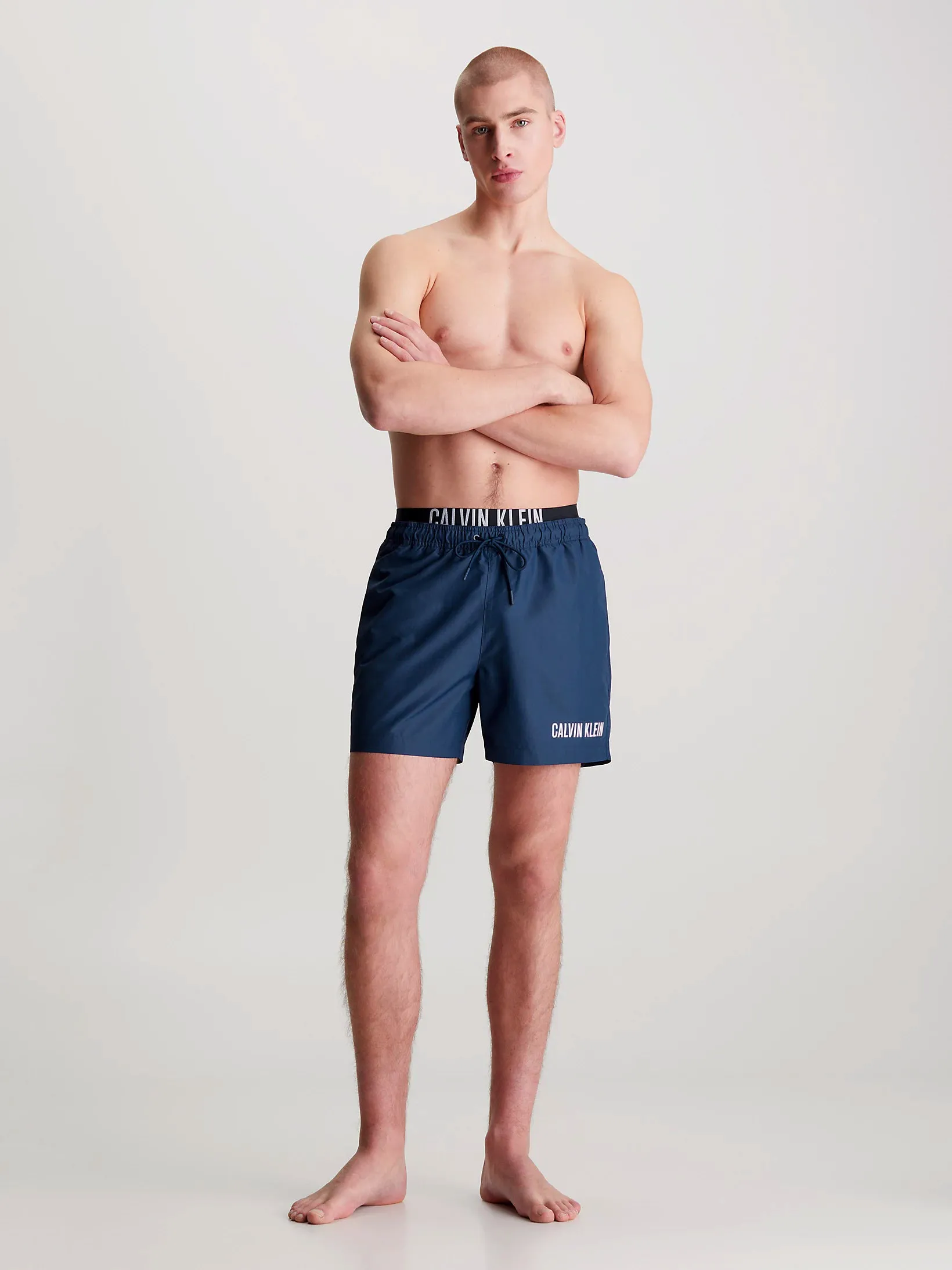 Calvin Klein Mens Double Waistband 'Intense Power' Swim Shorts