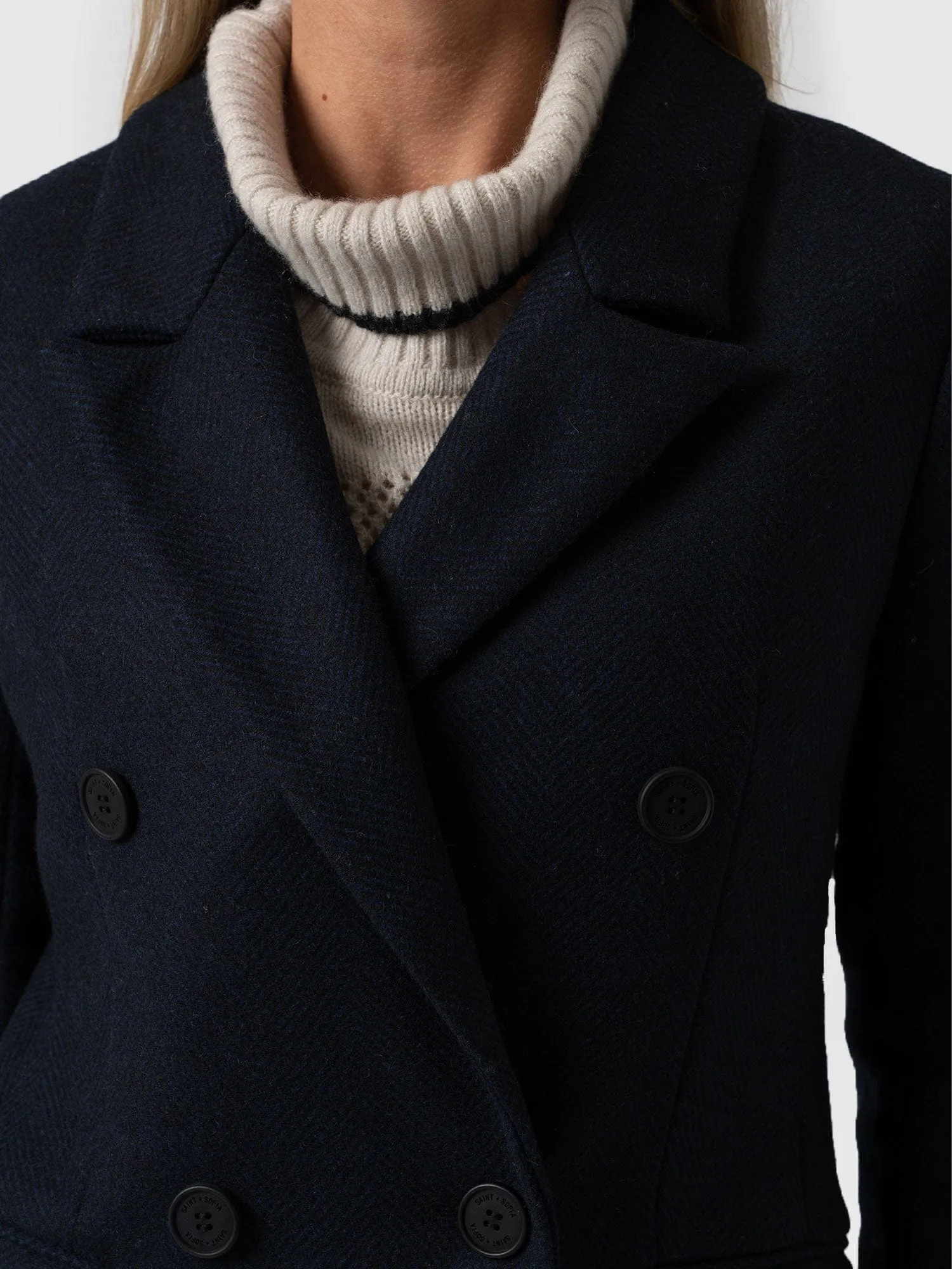 Cambridge Coat - Navy Chevron