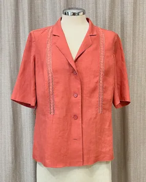 Camicia Puro Lino Rosa Fragola  L