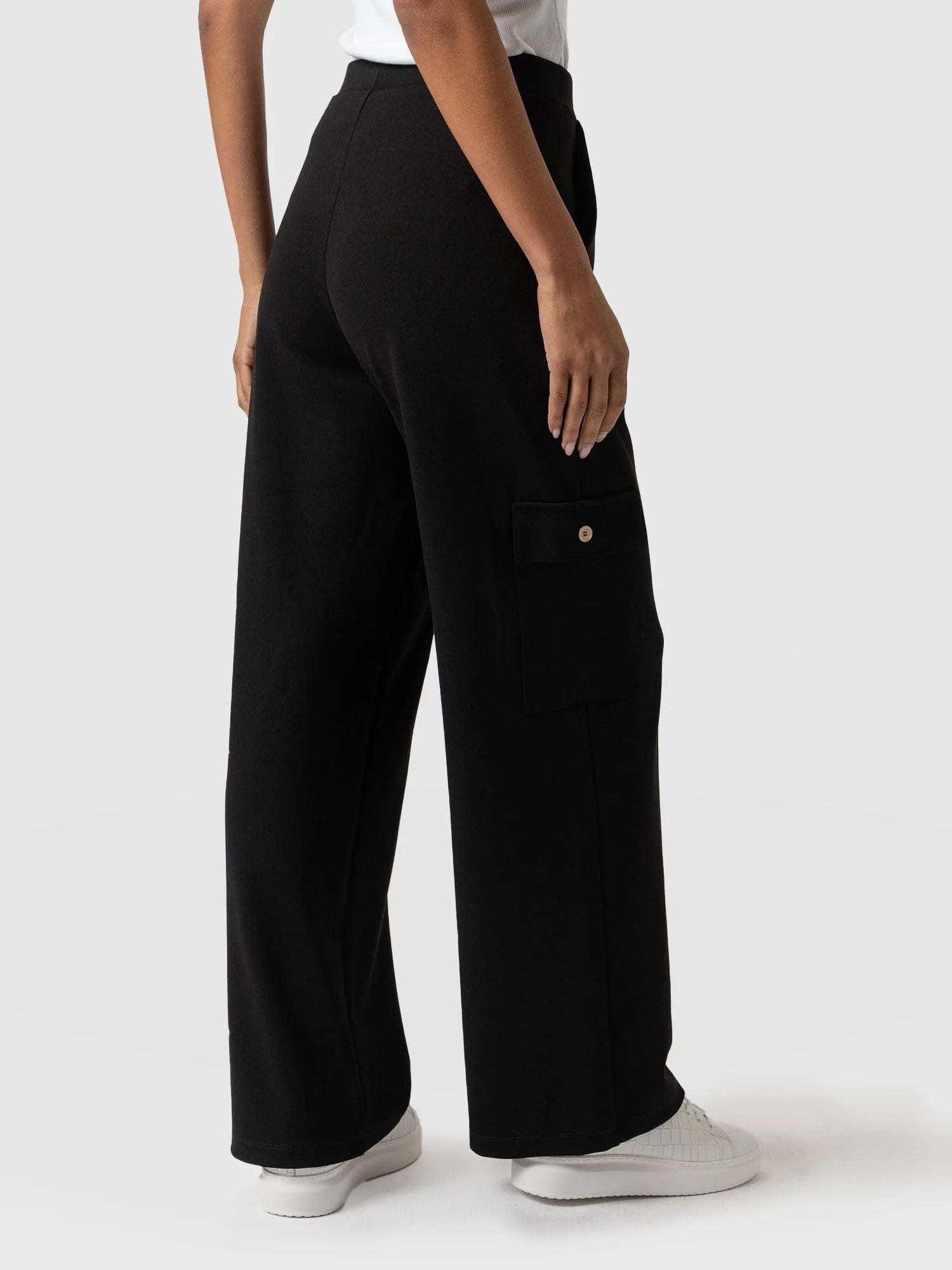 Cargo Chelsea Wide Leg Pant - Black