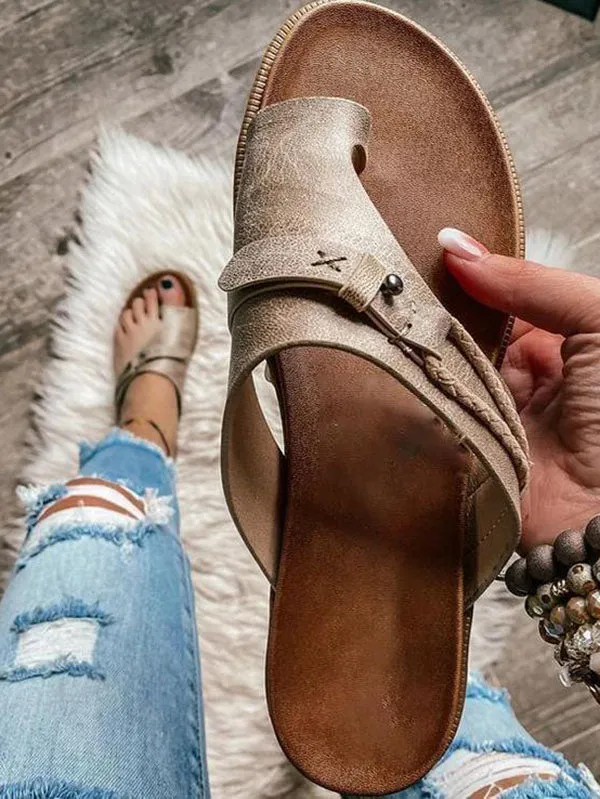 Casual Clip Toe Flat Heel Sandal