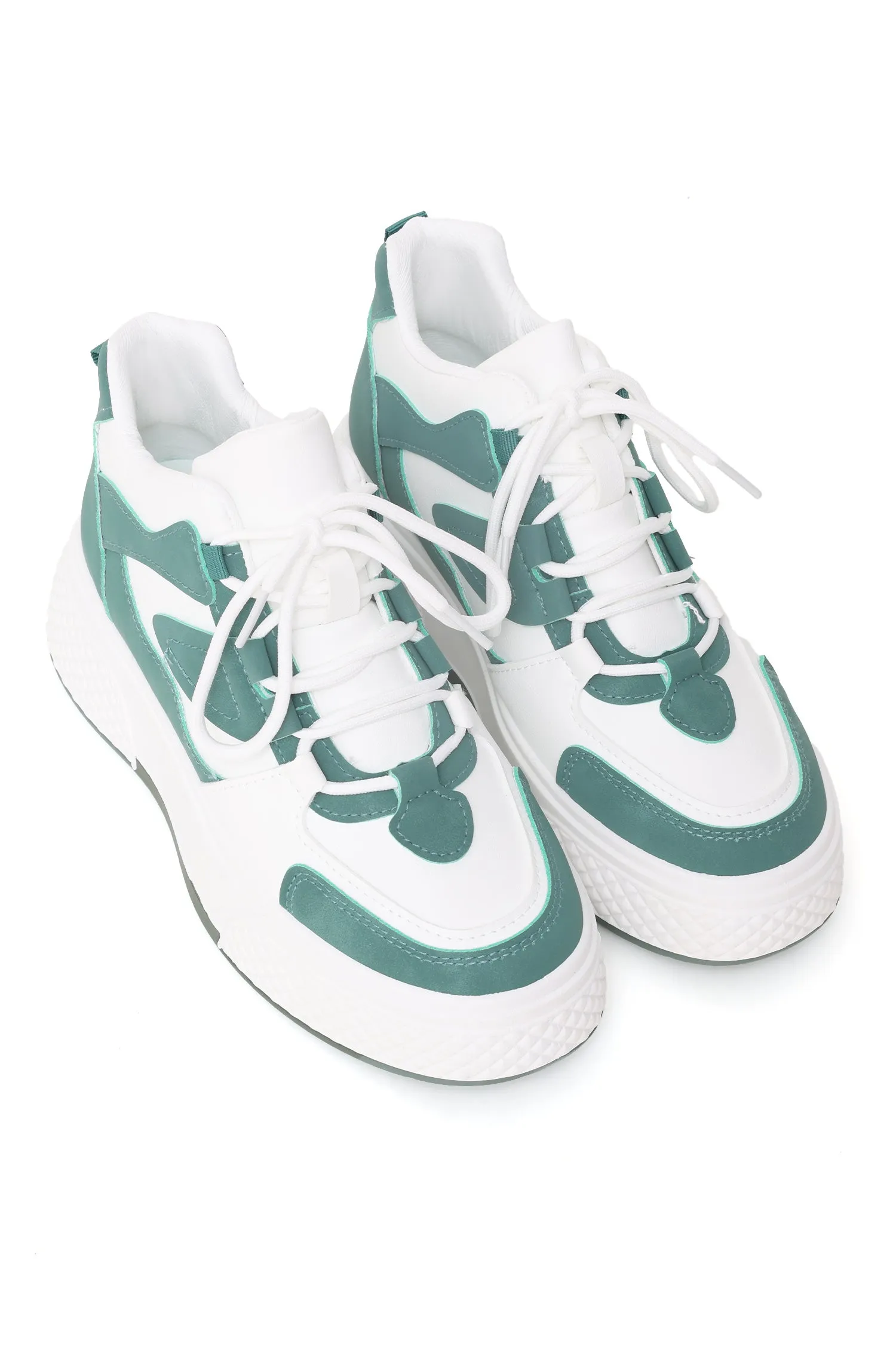 CHUNKY SNEAKERS-WHITE-GREEN