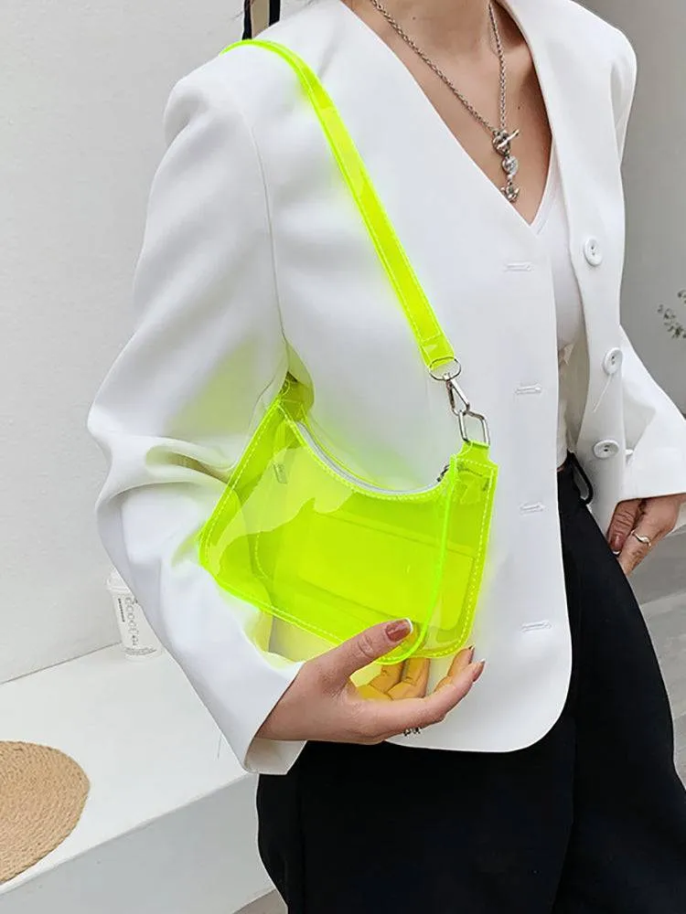 Clear Solid Color Shoulder Bag