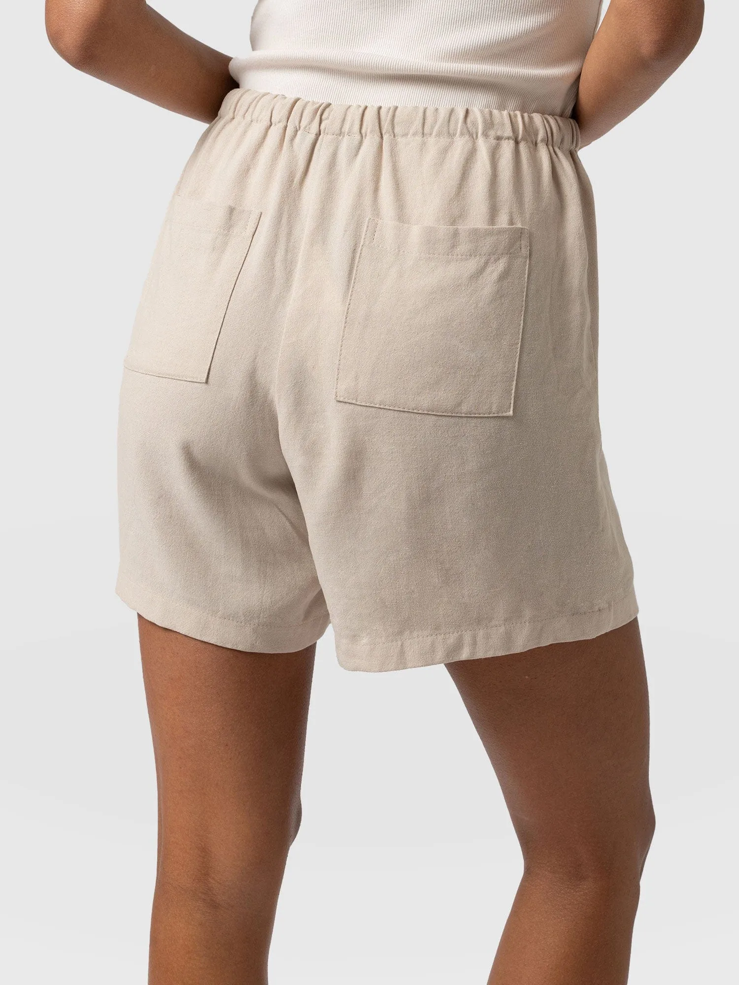 Corinne Linen Short - Oatmeal