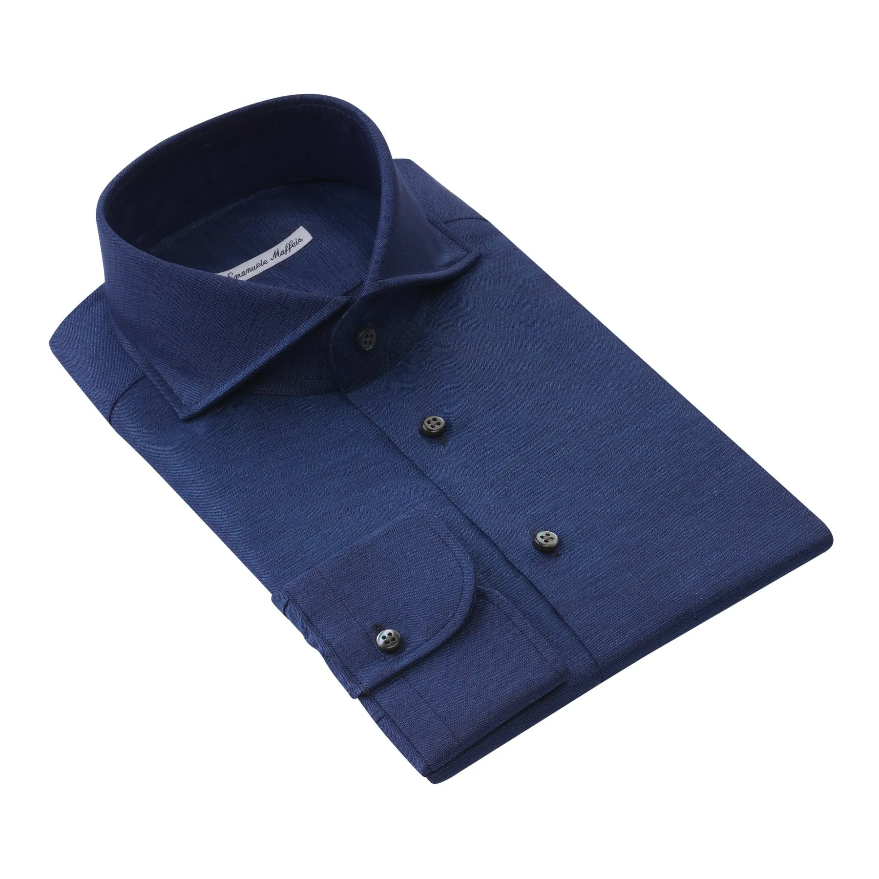 Cotton and Linen-Blend Dark Blue Shirt