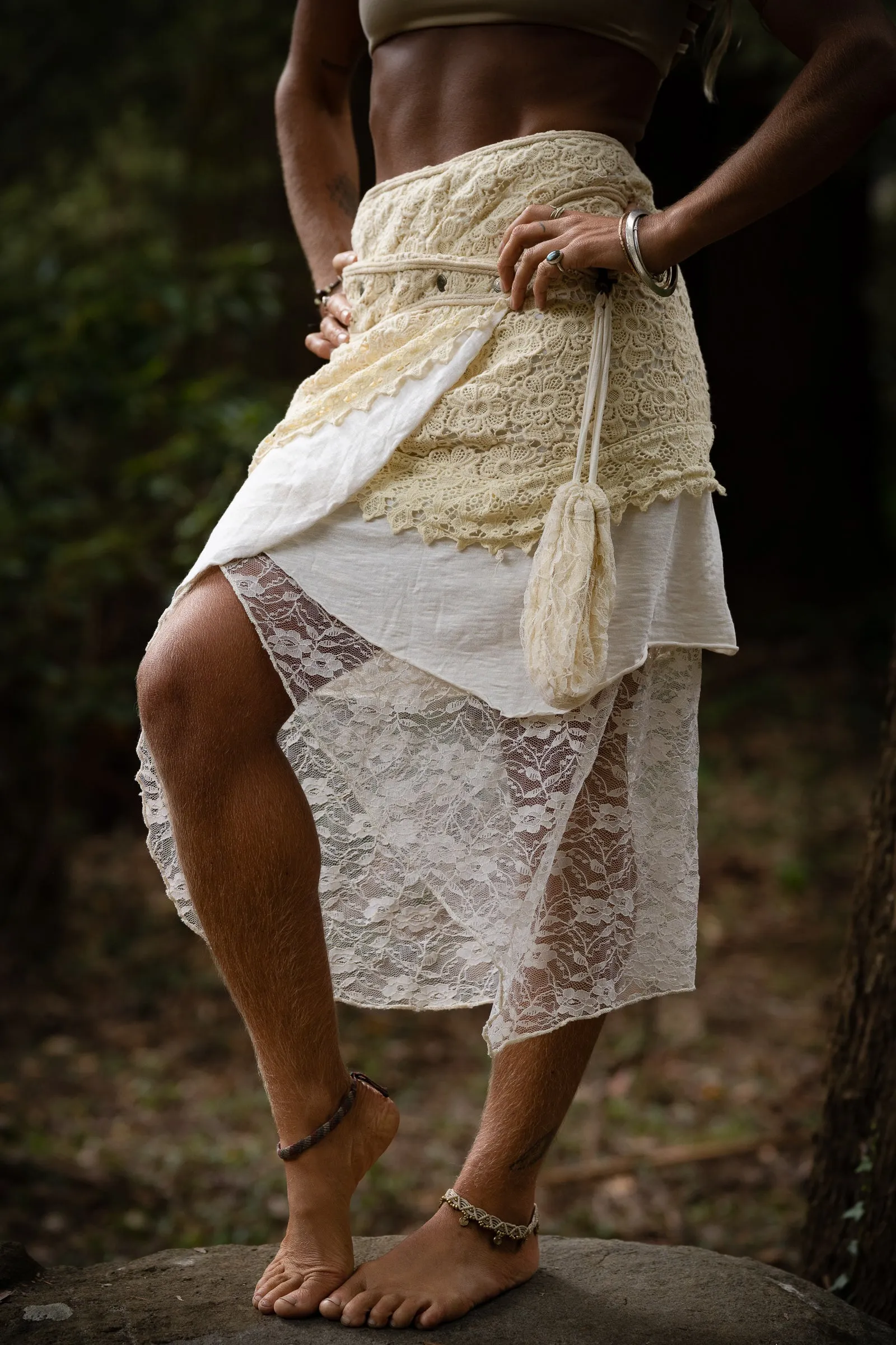 Cotton Crochet Layered Skirt