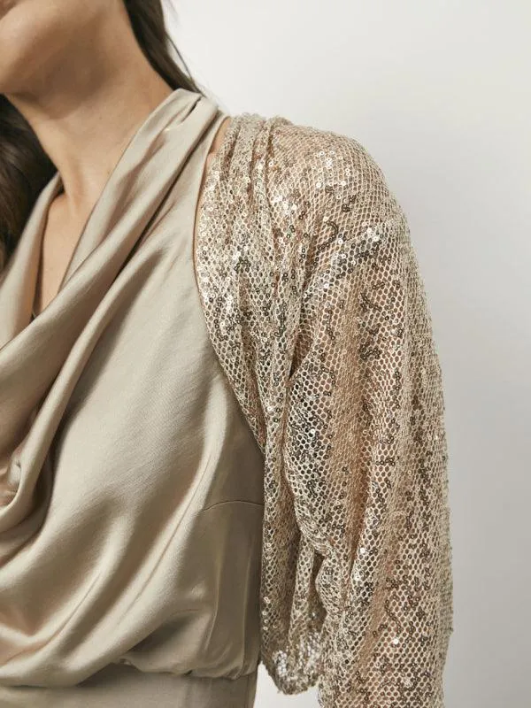 Crazyabout Sequins Cardigan Pink Champagne