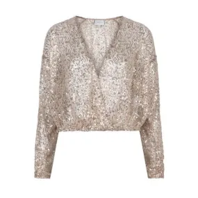 Crazyabout Sequins Cardigan Pink Champagne