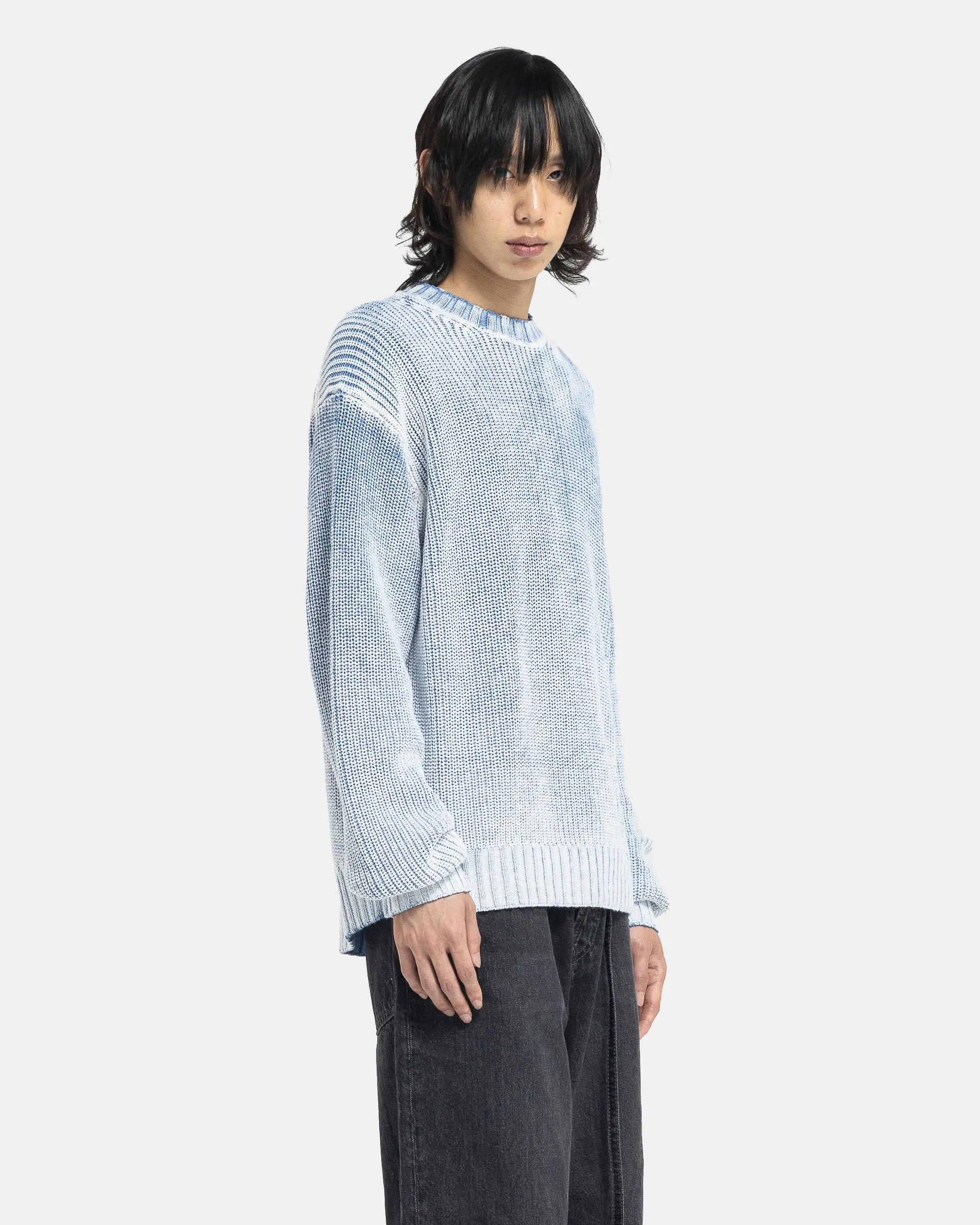 Crew Neck Jumper in Dusty Blue