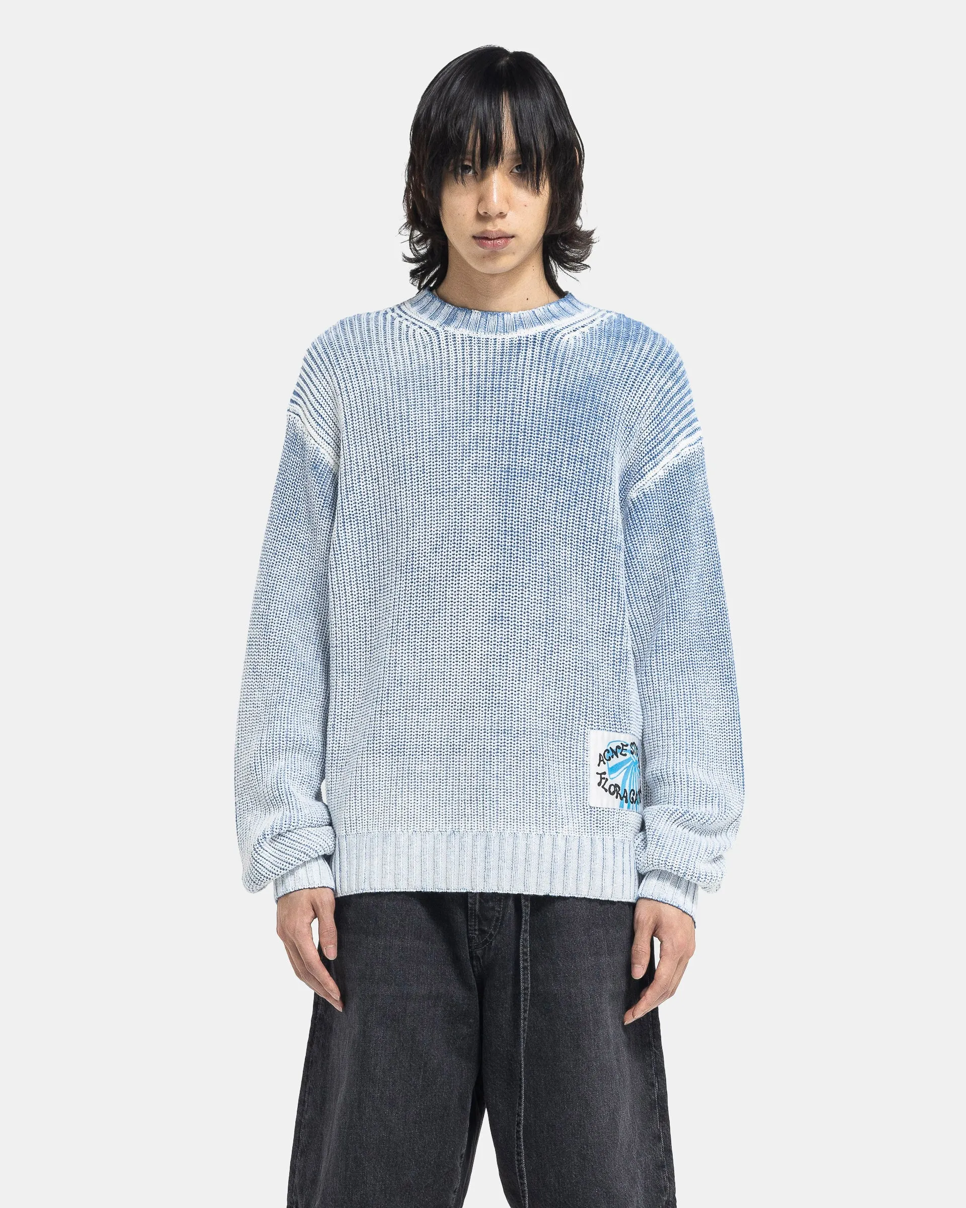 Crew Neck Jumper in Dusty Blue