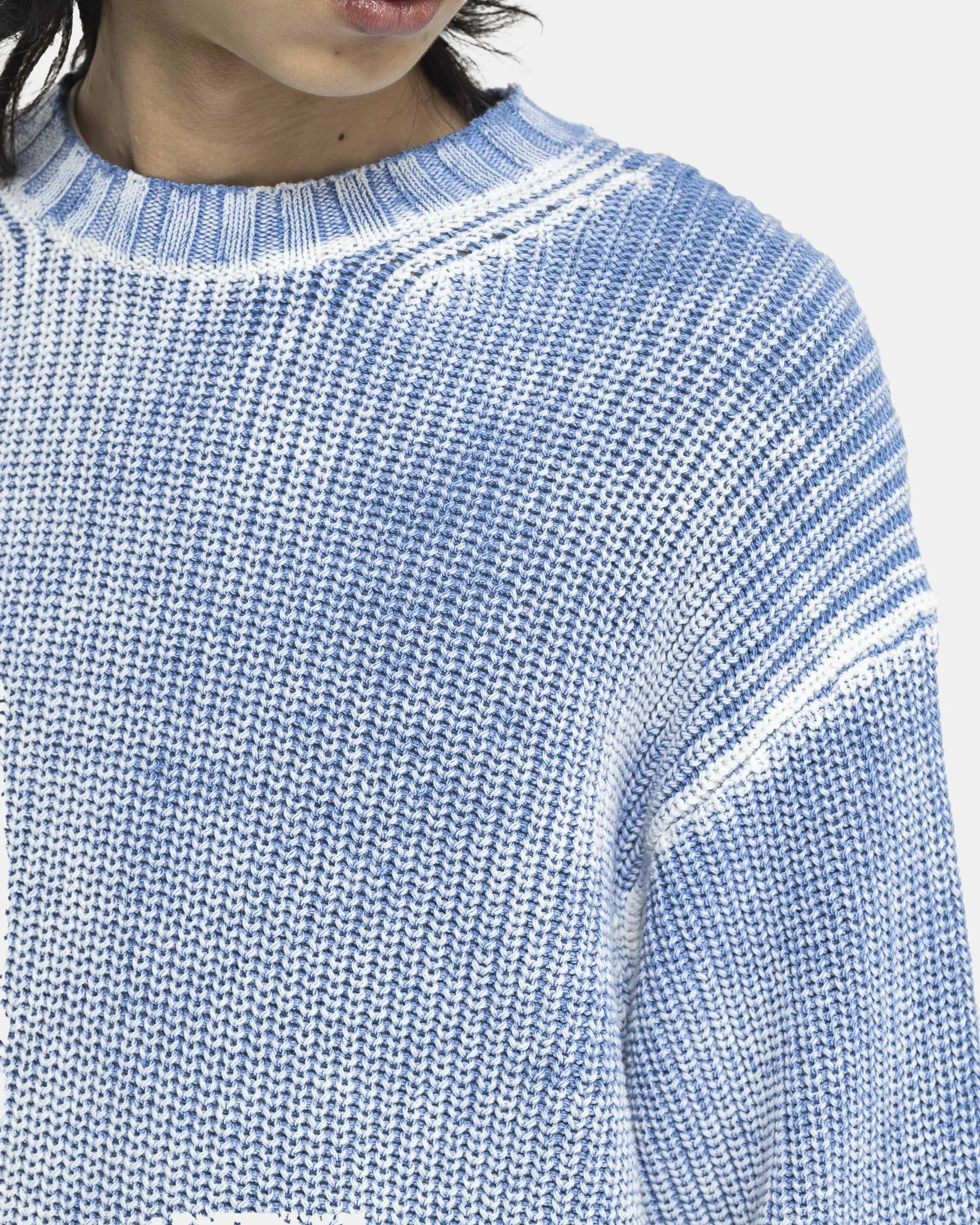 Crew Neck Jumper in Dusty Blue