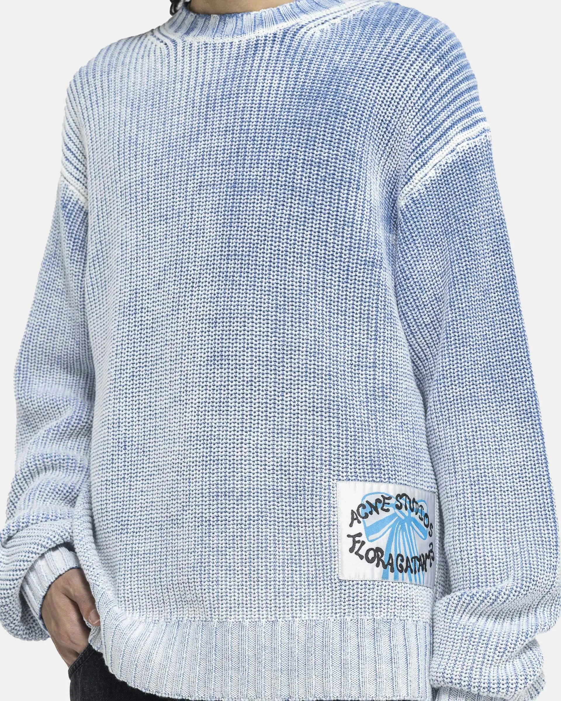 Crew Neck Jumper in Dusty Blue