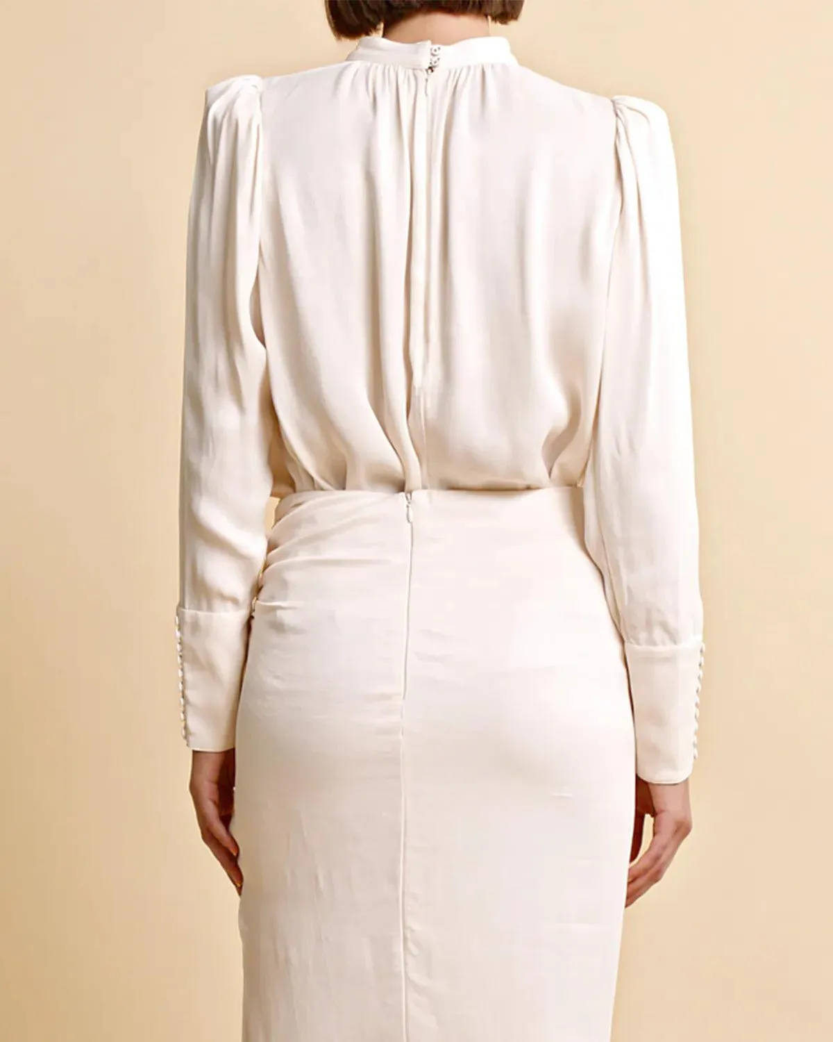 Crépe Satin Blouse Off White