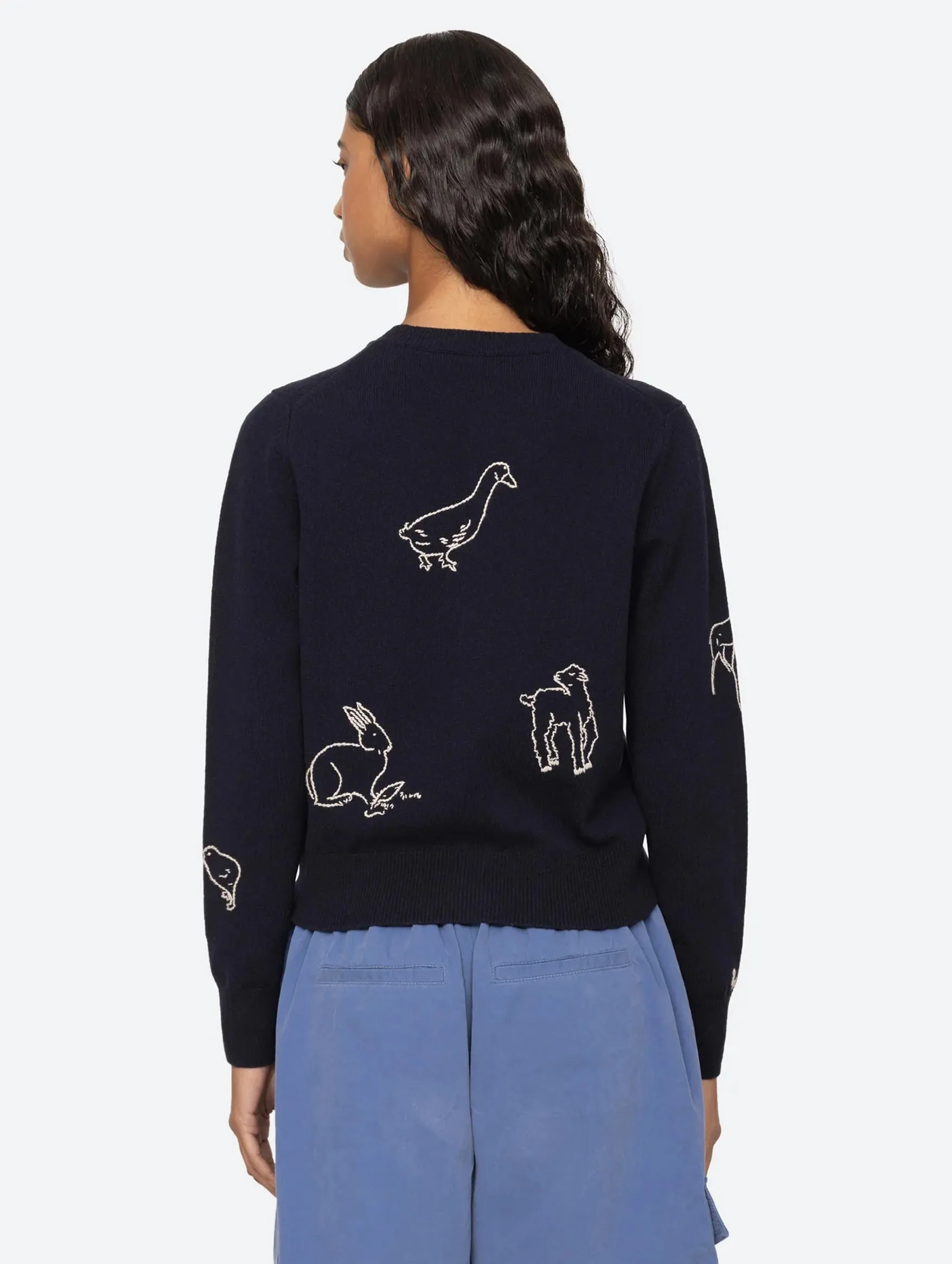 Demi French Workwear Cardigan in Navy