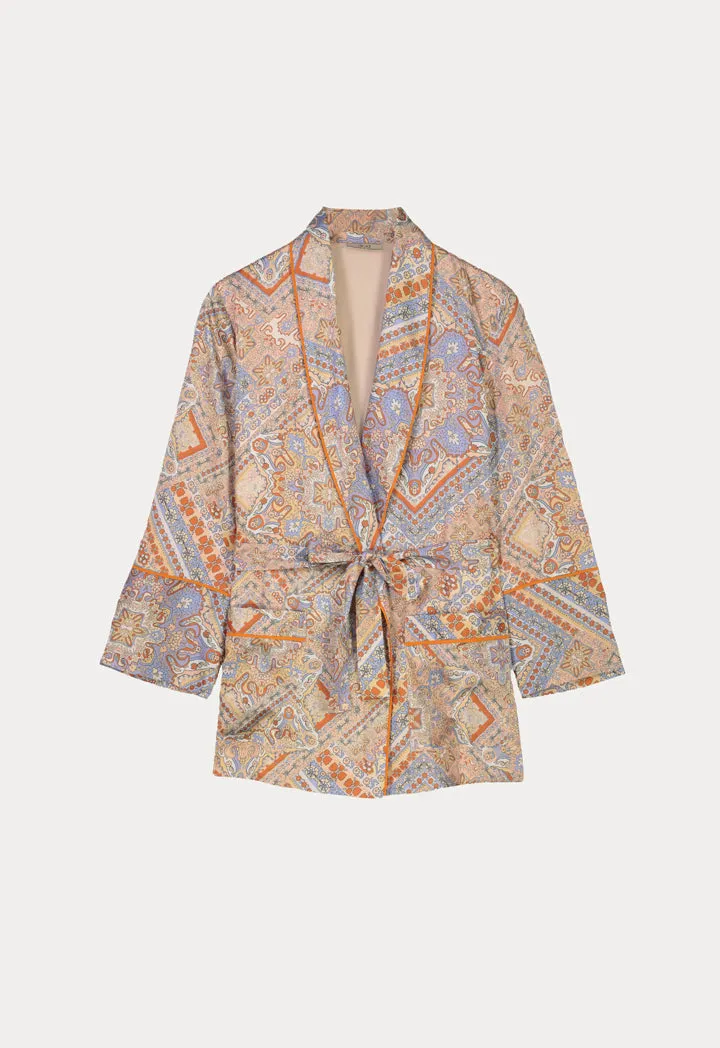 Ditsy Print Collared Jacket