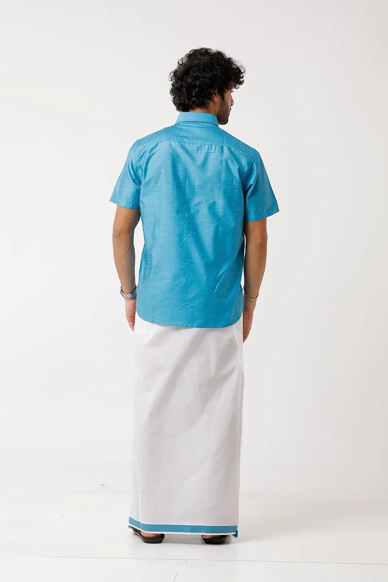 Divine - Ramar Green Matching Shirt and Dhoti Set For Men | Uathayam